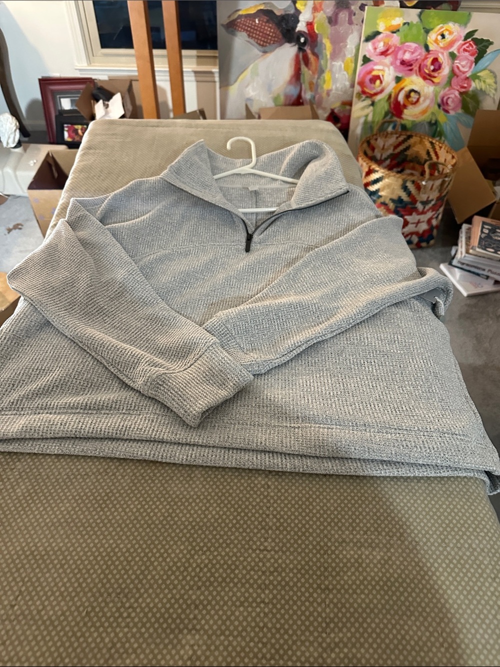 Zella Heather Gray Women's Half-Zip Cozy Pullover